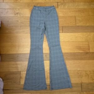 Plaid Black, White, and Grey Flare Bottom Pants - Never Worn, Perfect Condition